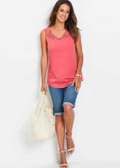 Jeans Bermuda Mid Waist, Bequembund