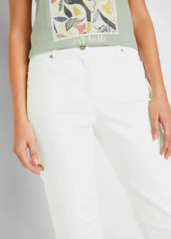 Jeans Bermuda Mid Waist mit gekrempeltem Saum