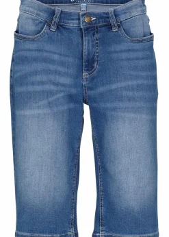 Jeans Bermuda Mid Waist, Stretch