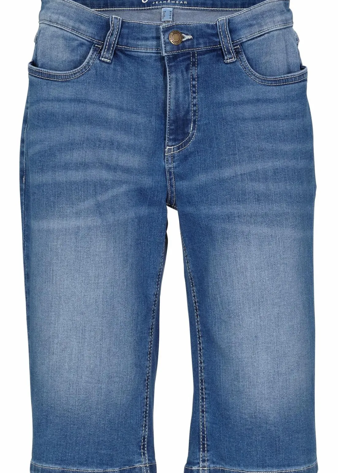 Jeans Bermuda Mid Waist, Stretch