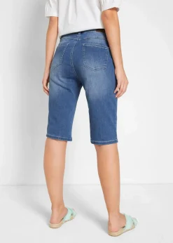 Jeans Bermuda Mid Waist, Stretch