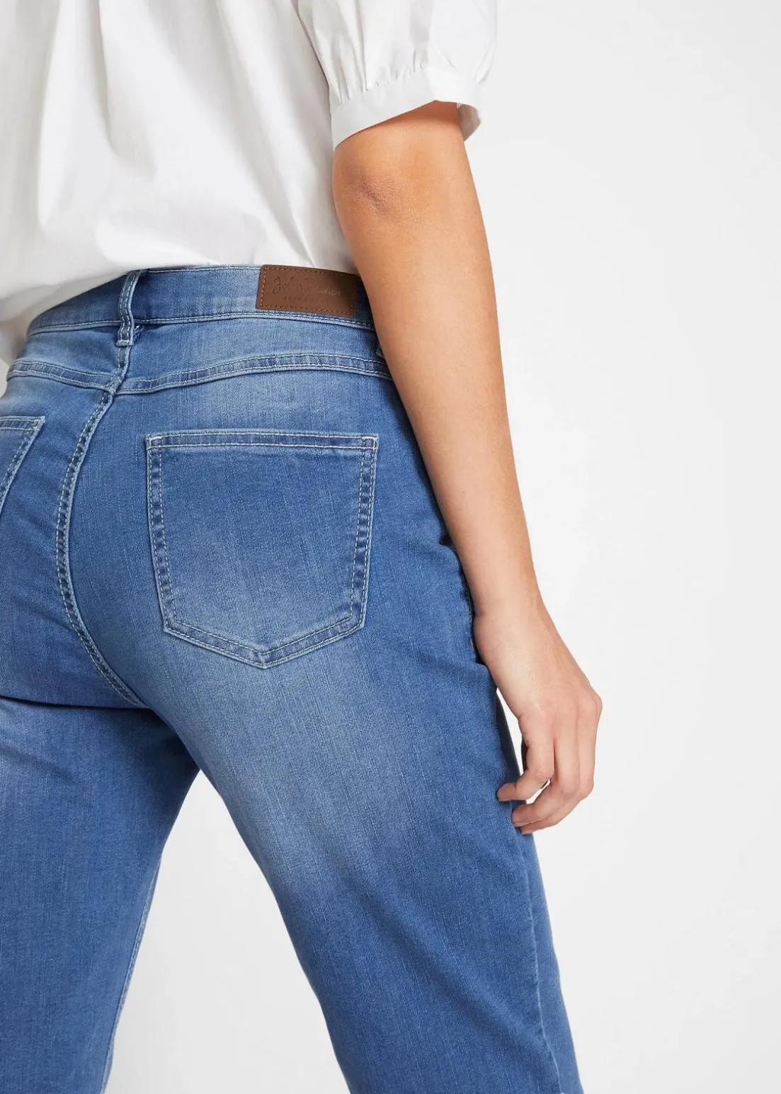 Jeans Bermuda Mid Waist, Stretch