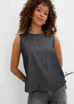 Jeans-Blusentop aus Bio-Baumwolle