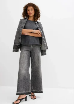 Jeans-Blusentop aus Bio-Baumwolle