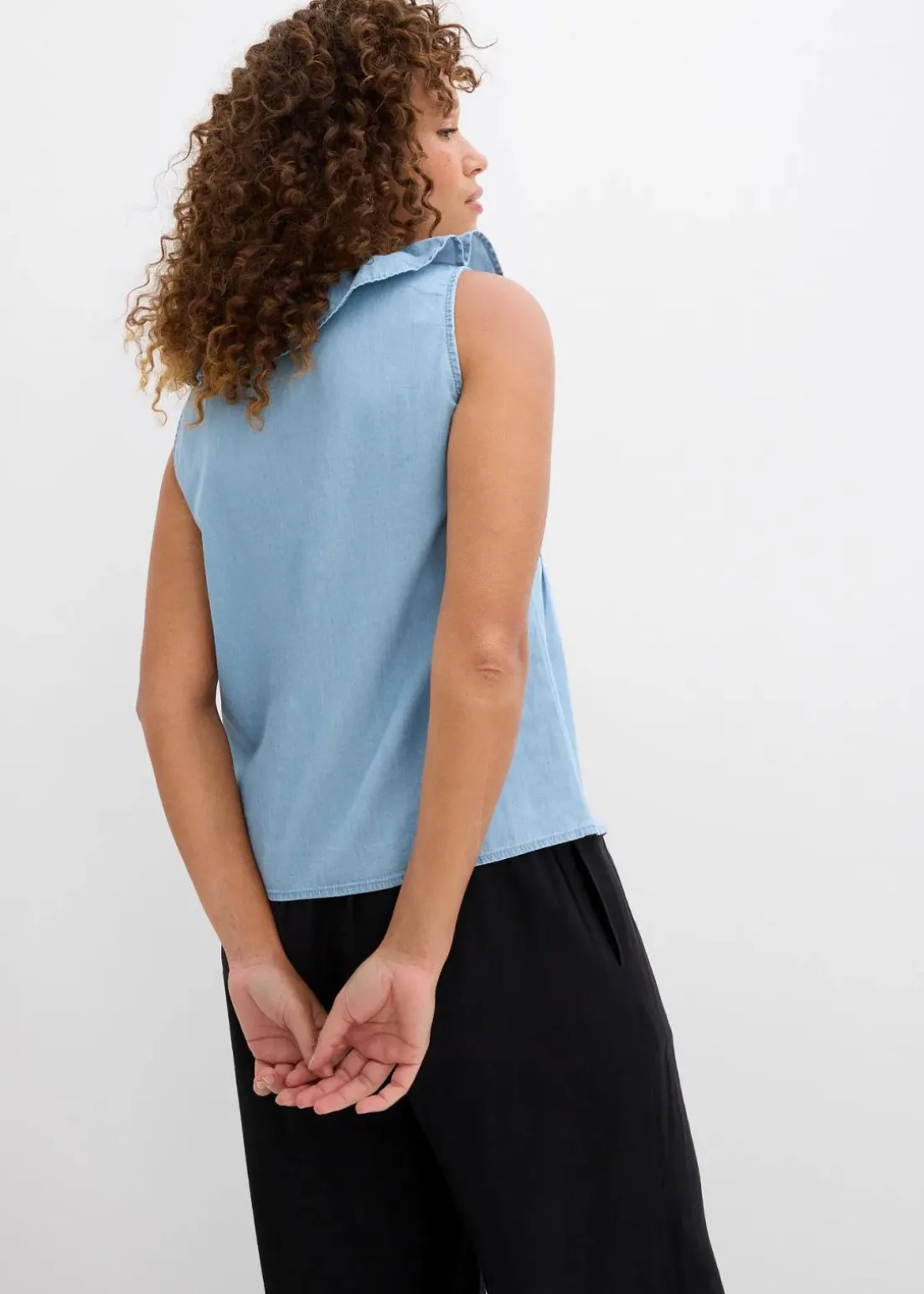 Jeans-Blusentop aus Bio-Baumwolle