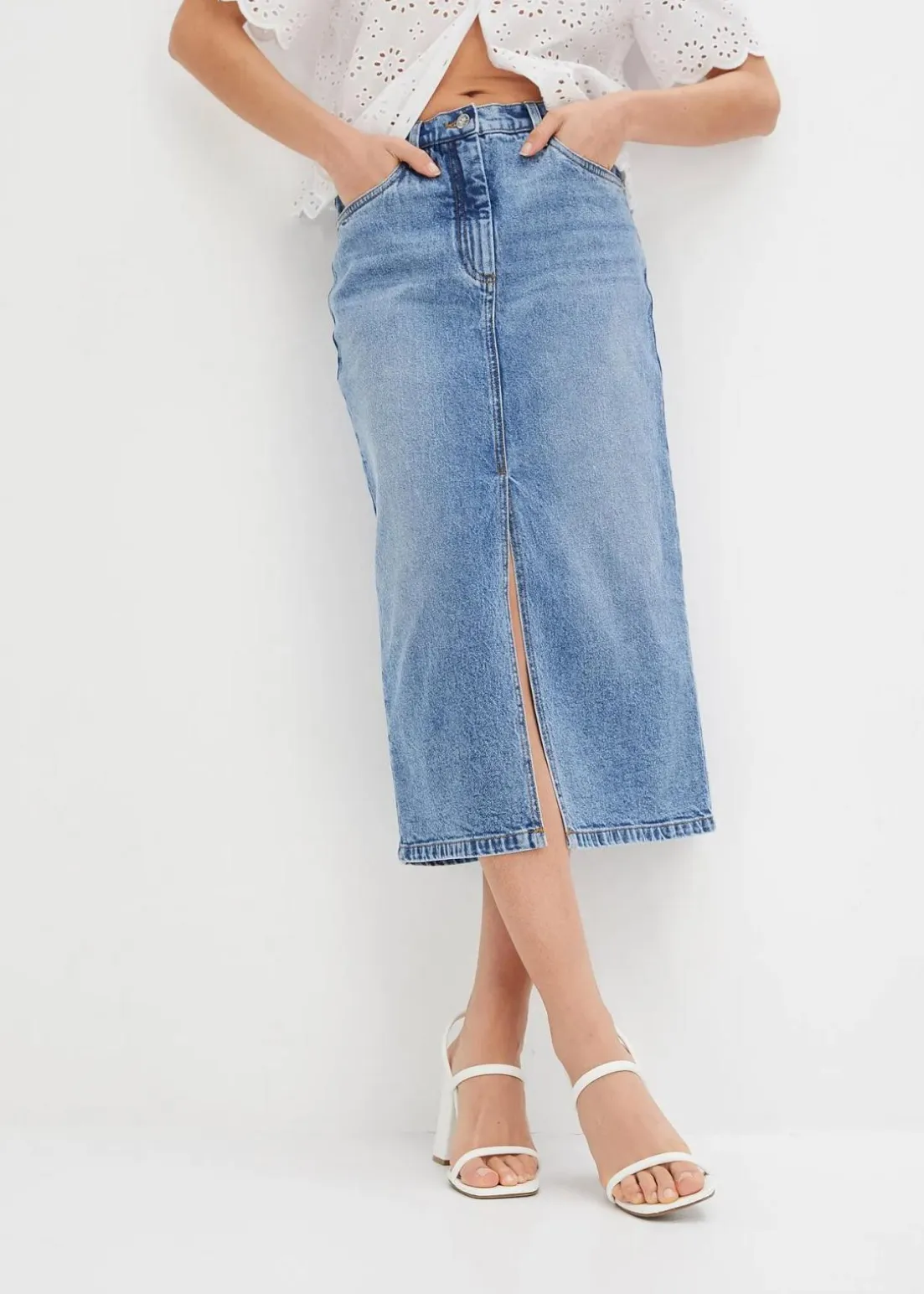 Jeansrock mit Schlitz