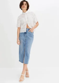 Jeansrock mit Schlitz