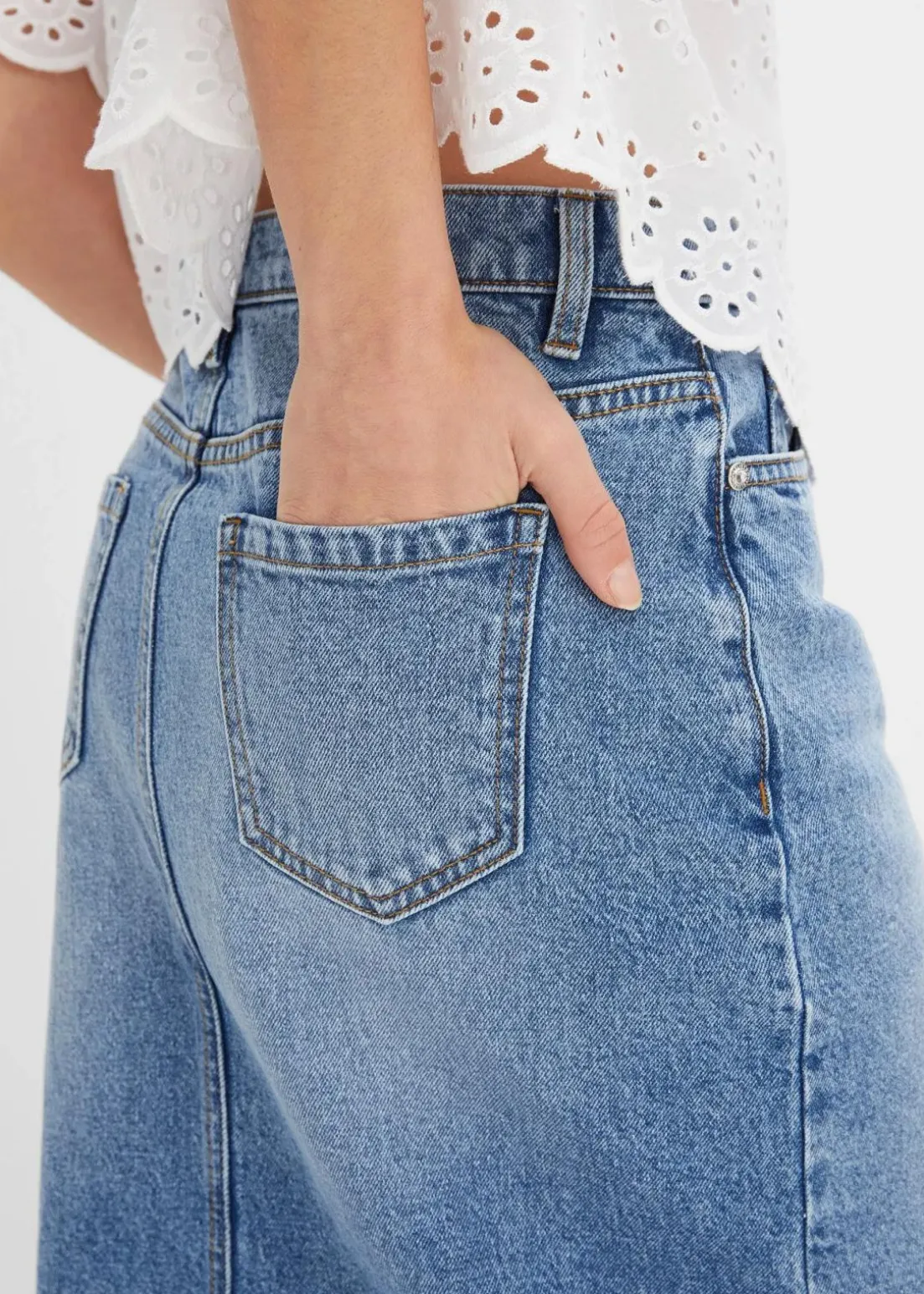 Jeansrock mit Schlitz