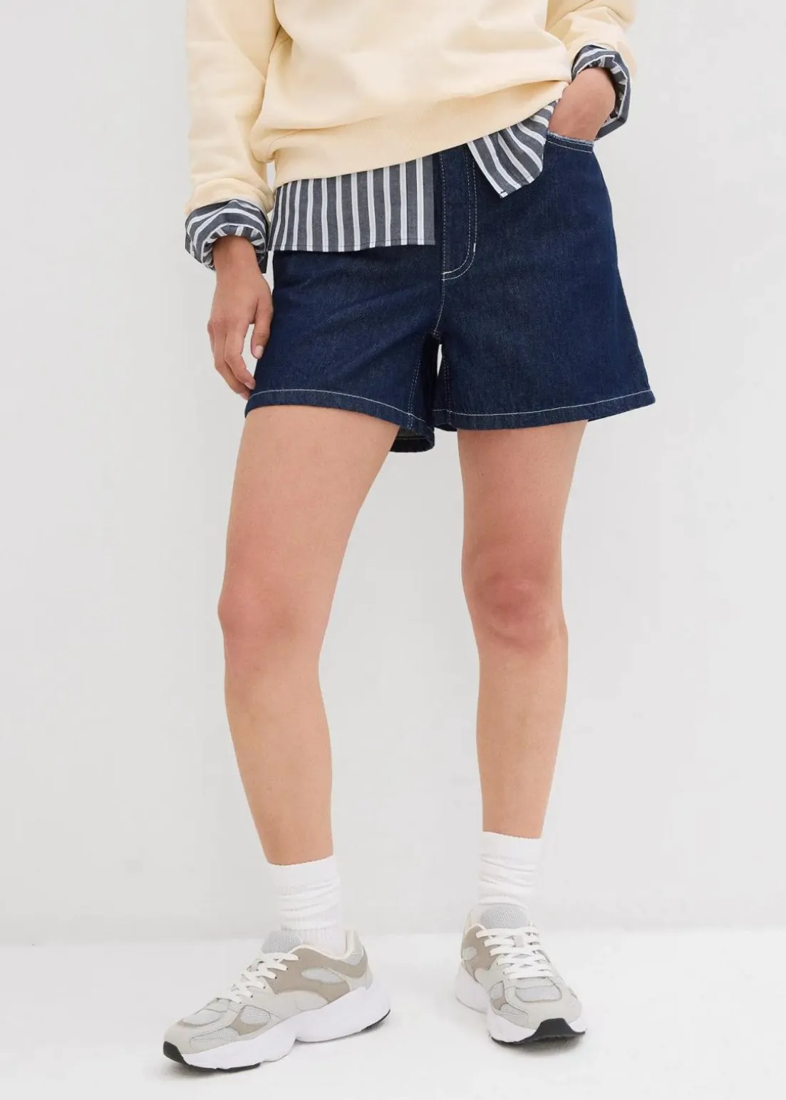 Jeans-Shorts High Waist, Low Stretch