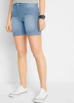Jeansshorts Slim Fit Mid Waist, 2er Pack