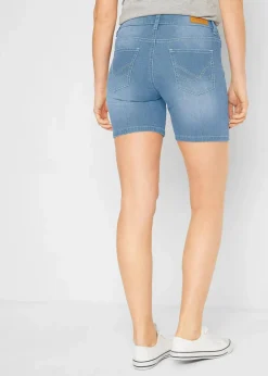 Jeansshorts Slim Fit Mid Waist, 2er Pack