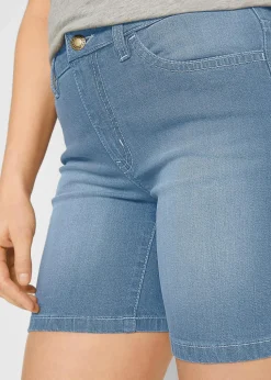 Jeansshorts Slim Fit Mid Waist, 2er Pack