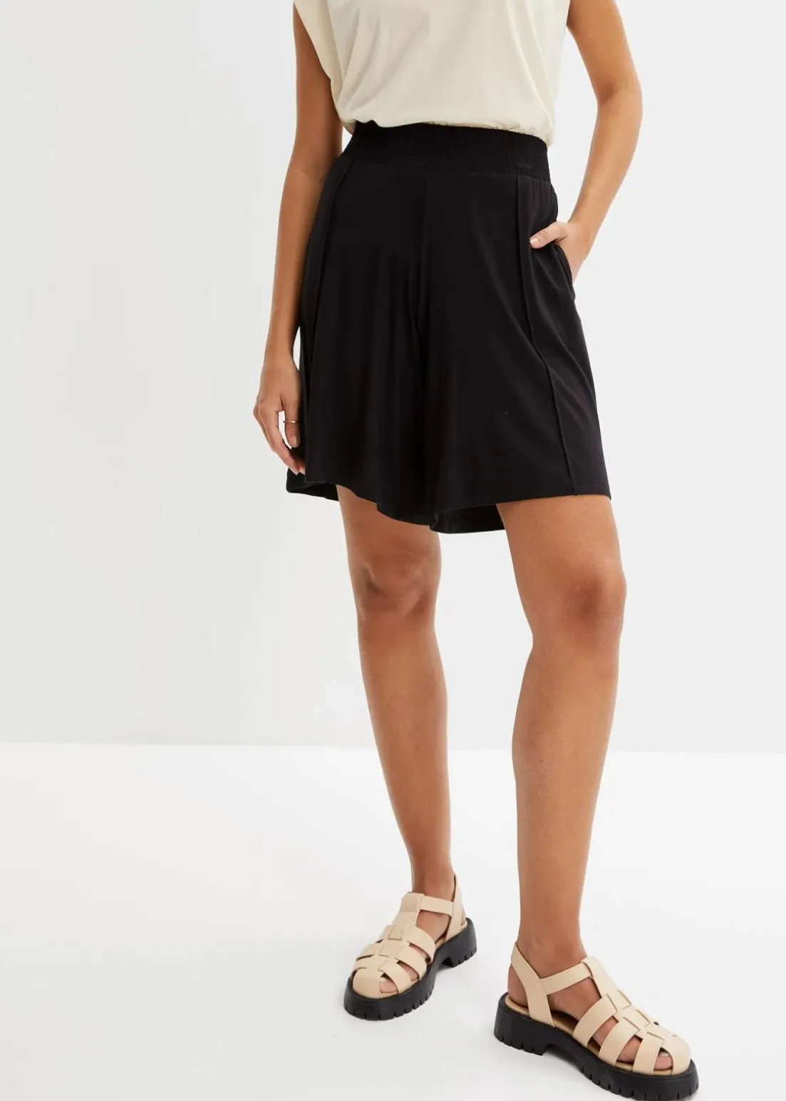 Jersey-Bermuda mit Bequembund