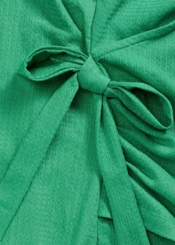 Jerseycrepe-Shirt in Wickeloptik