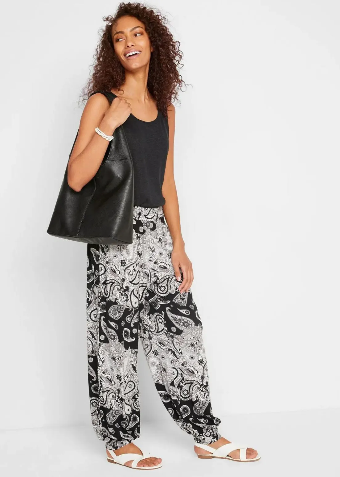 Jersey-Haremshose aus fließendem Viskose-Mix