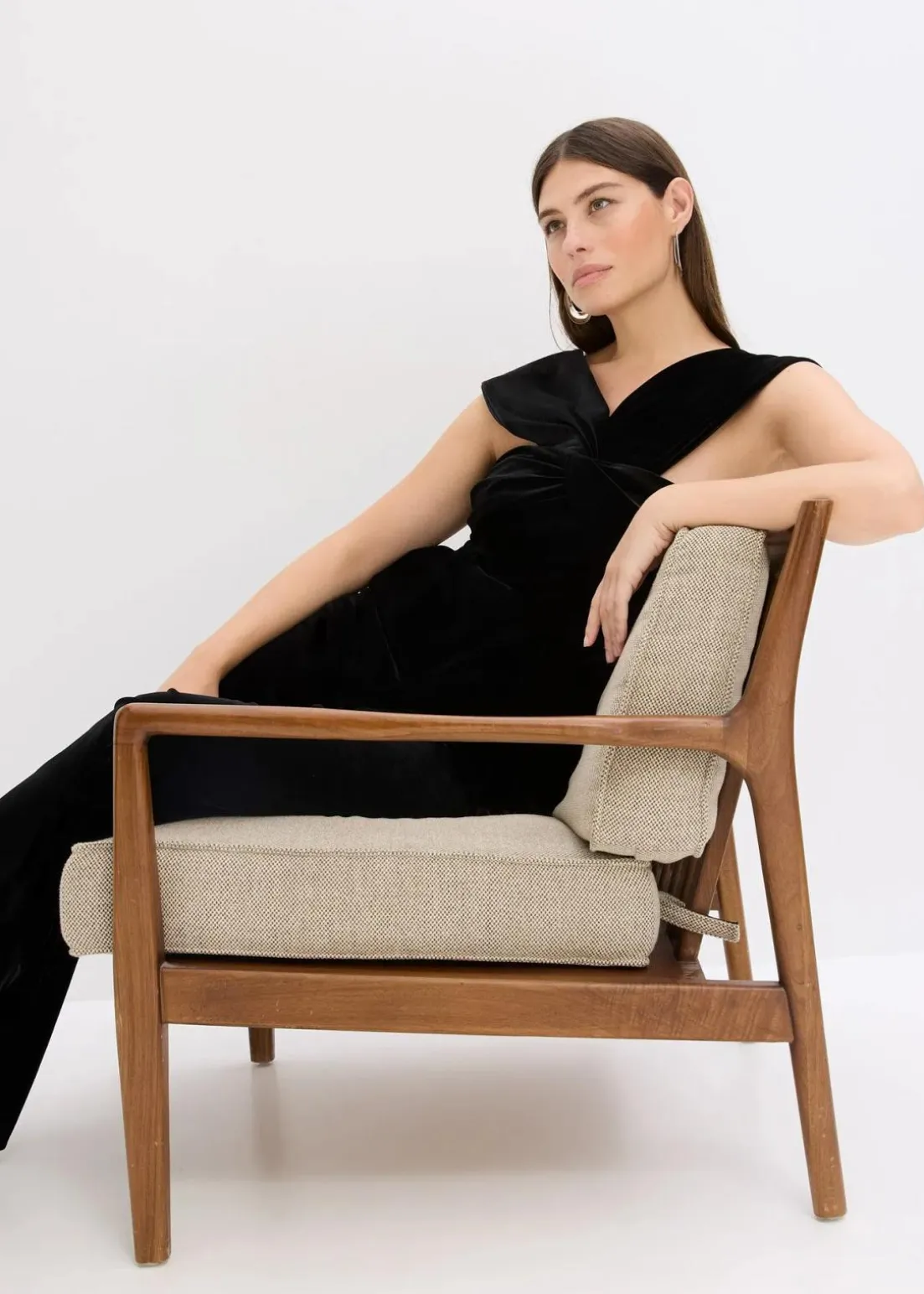 Jersey-Jumpsuit aus fließendem Samt