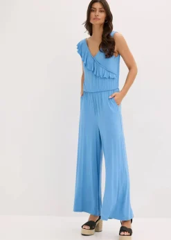 Jersey-Jumpsuit mit Volant