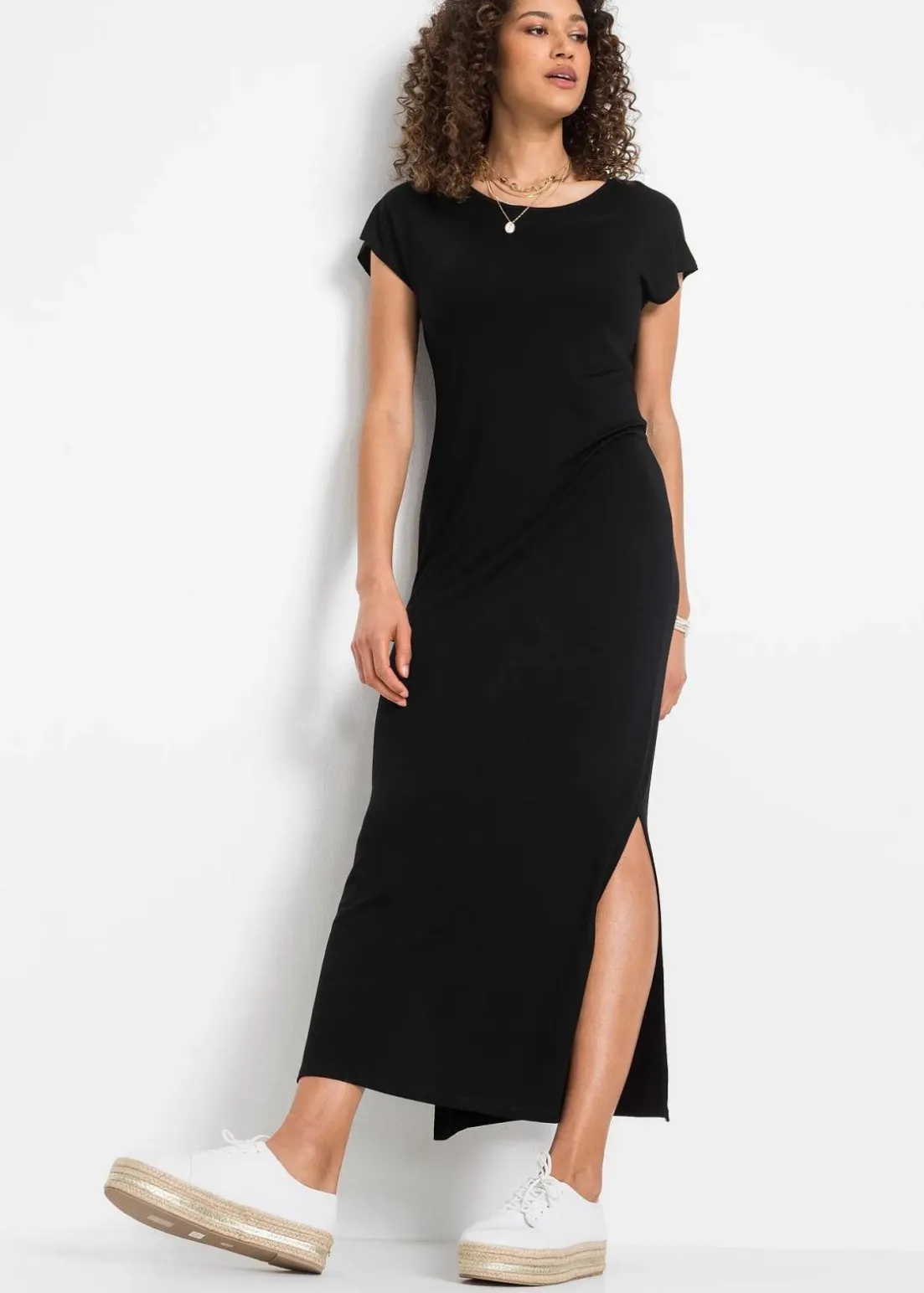 Jerseykleid aus fließendem Viskose-Elasthan-Mix