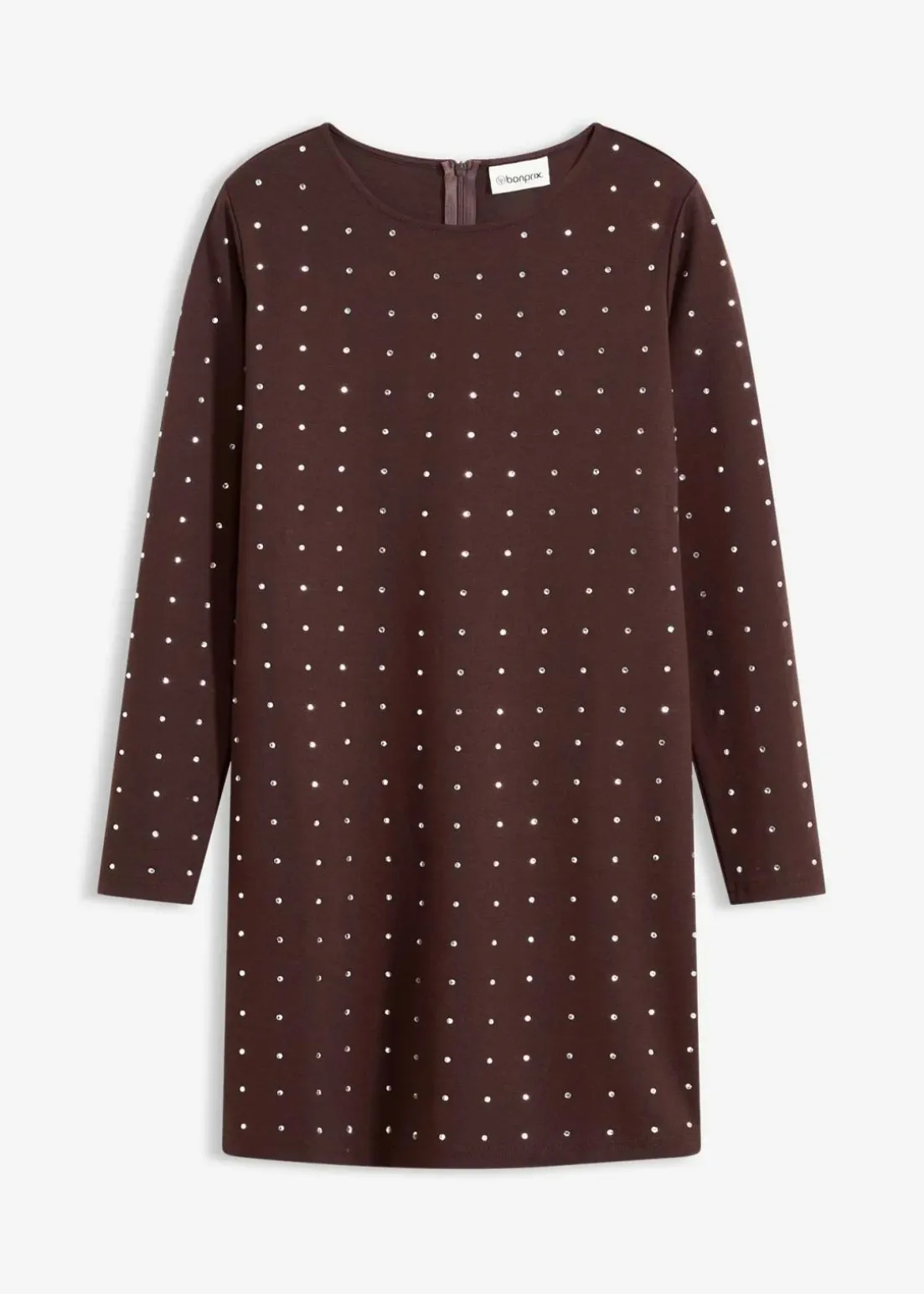 Jerseykleid mit Strass-Applikationen