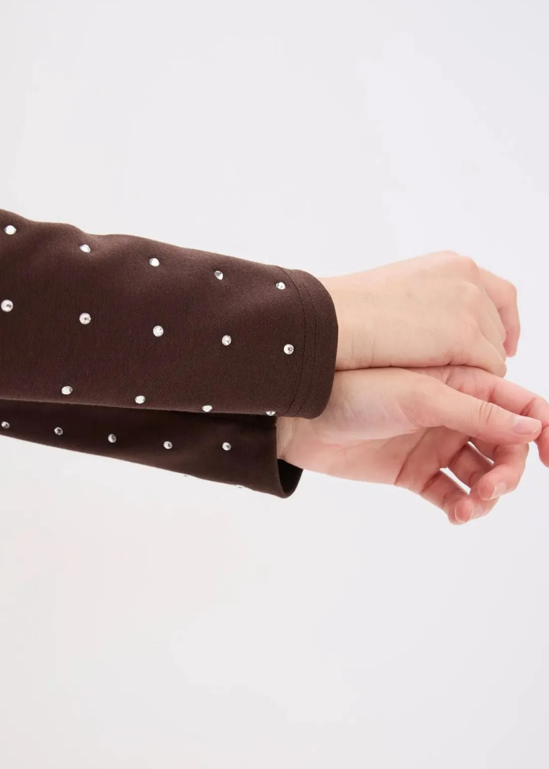 Jerseykleid mit Strass-Applikationen