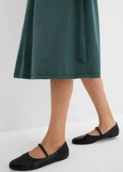 Jerseykleid mit V-Ausschnitt aus Viskose-Mix