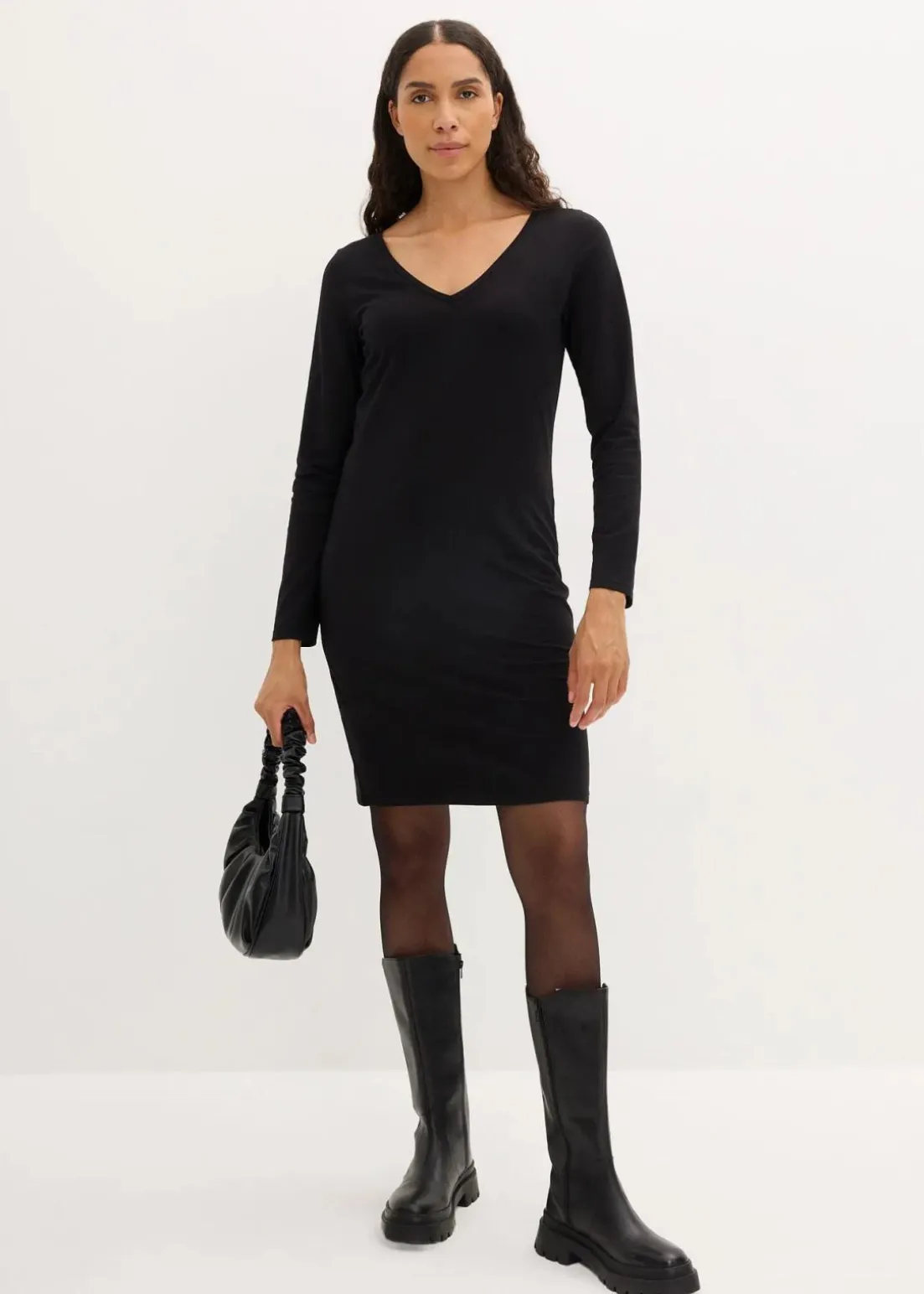 Jerseykleid mit V-Ausschnitt (2er Pack)