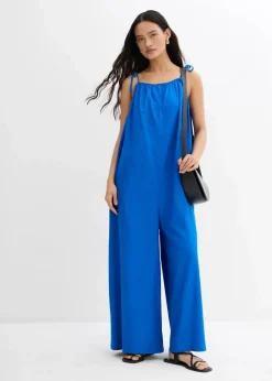 Jumpsuit aus leichtem Leinen-Viskose-Mix