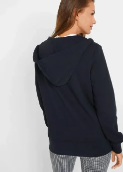 Kapuzen-Sweatjacke aus reiner Baumwolle