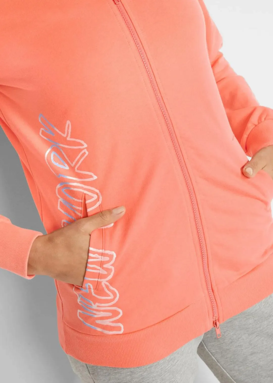 Kapuzen-Sweatjacke aus reiner Baumwolle