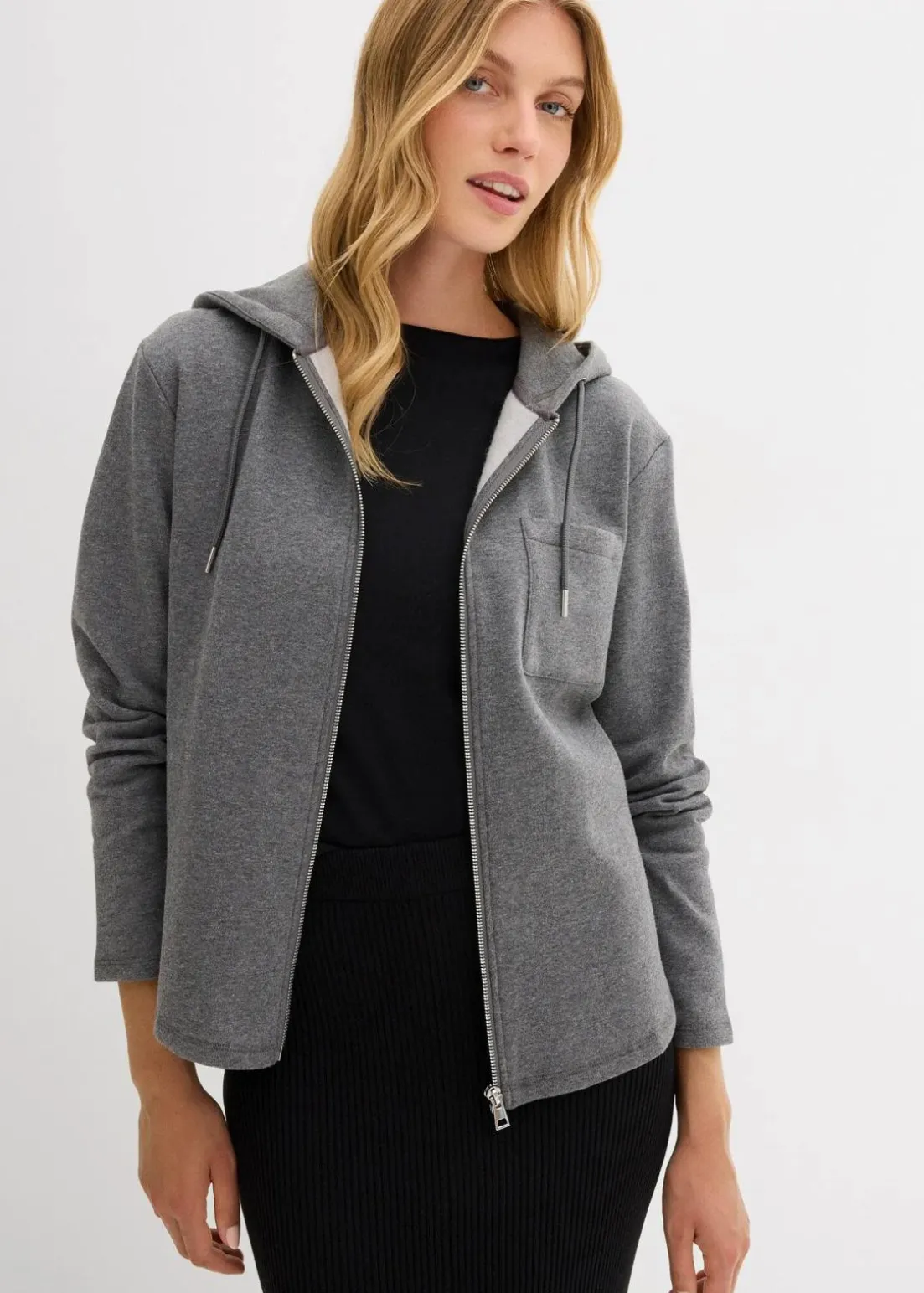 Kapuzen-Sweatjacke mit recyceltem Polyester