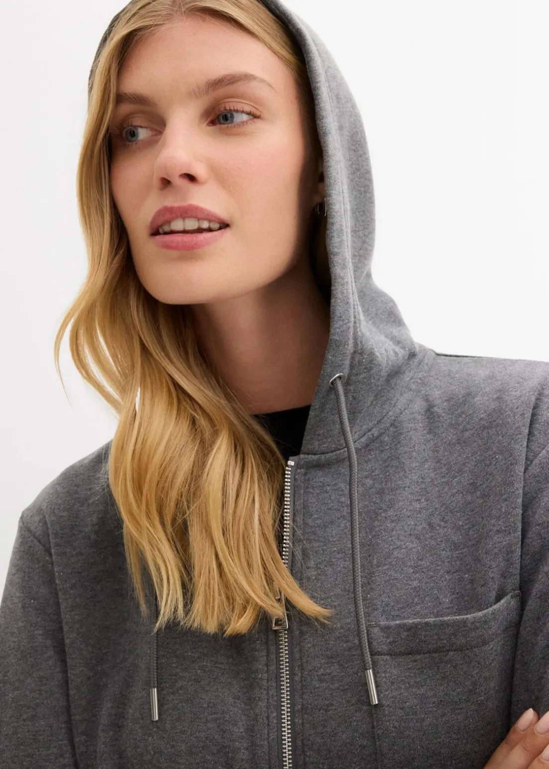 Kapuzen-Sweatjacke mit recyceltem Polyester