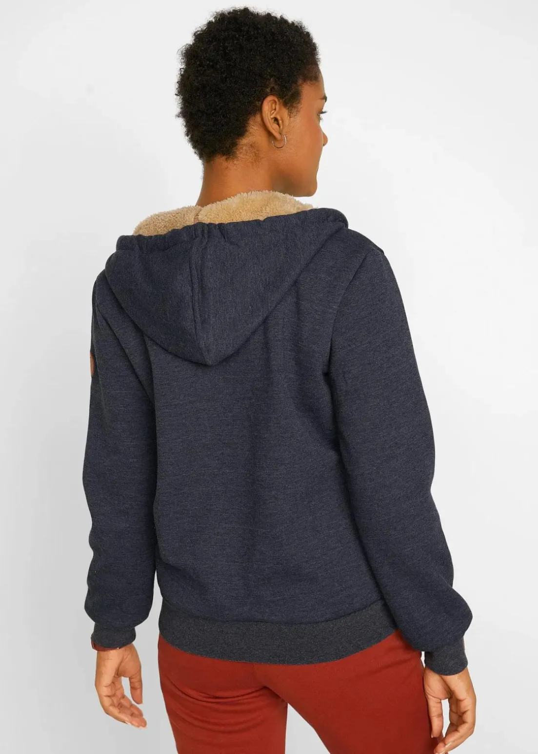 Kapuzen-Sweatjacke mit Teddyfutter