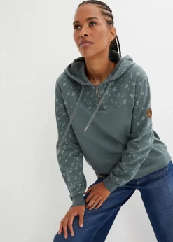 Kapuzensweatshirt mit Reißverschluss aus reiner Baumwolle