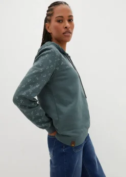 Kapuzensweatshirt mit Reißverschluss aus reiner Baumwolle