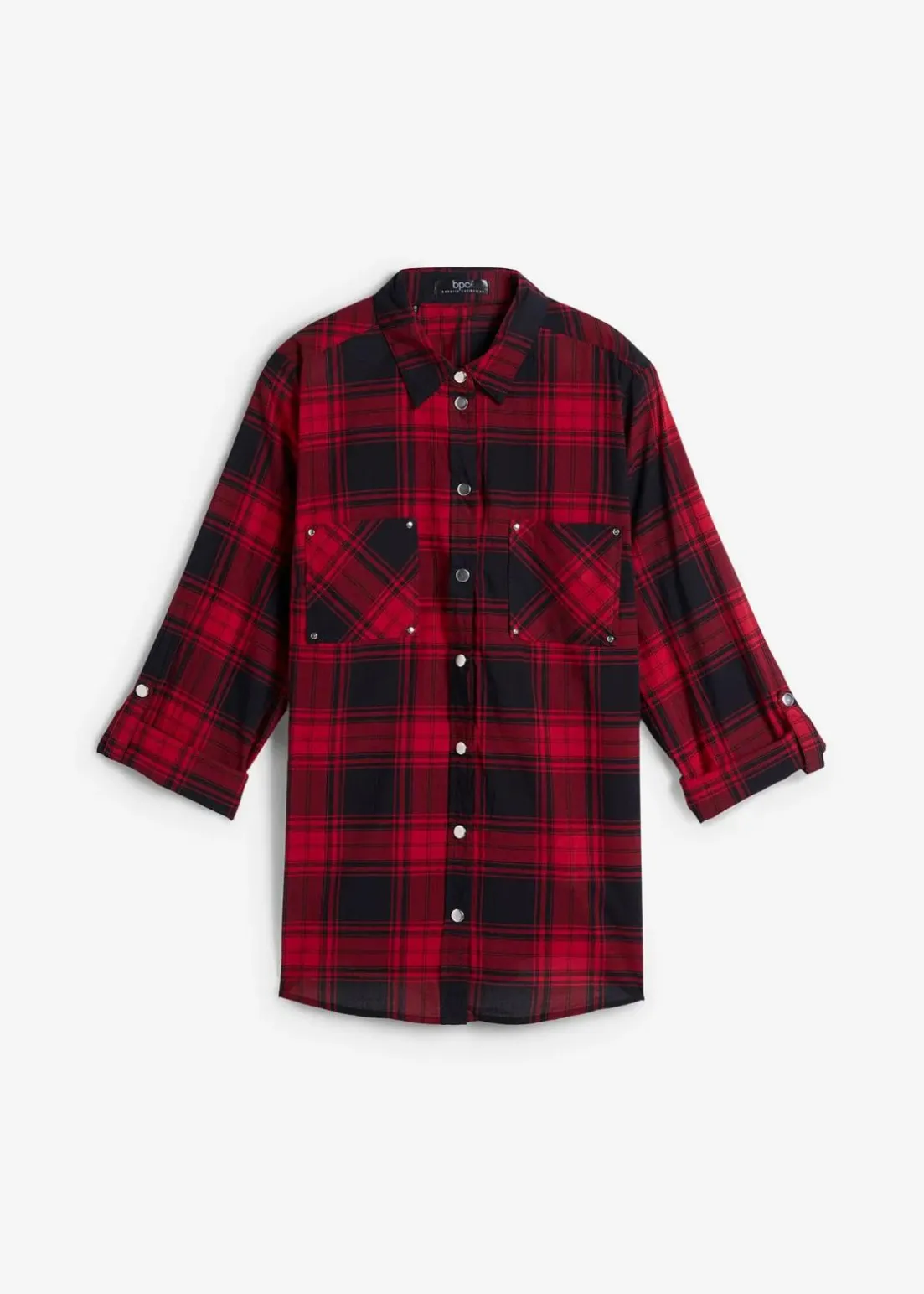 Karierte Hemdbluse aus reiner Baumwolle