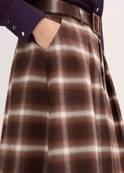 Karo Faltenrock und Gürtel (2-tlg.Set)