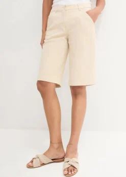 Knielange Baumwoll-Bermuda mit Utility-Details