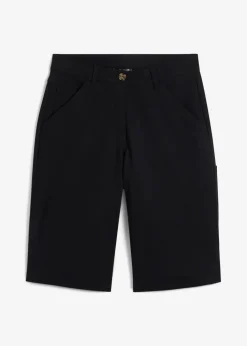 Knielange Baumwoll-Bermuda mit Utility-Details