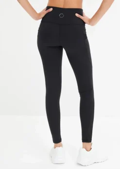 Komfort-Sport-Leggings mit transparentem Mesh und Handytasche