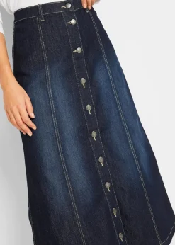 Komfort-Stretch-Jeansrock, Midi-Länge