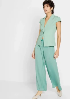 Kurzarm Blazer aus Baumwollsatin