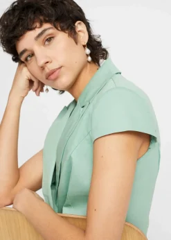 Kurzarm Blazer aus Baumwollsatin