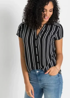 Kurzarmbluse aus reiner Viskose