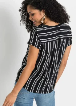 Kurzarmbluse aus reiner Viskose