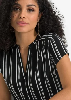 Kurzarmbluse aus reiner Viskose