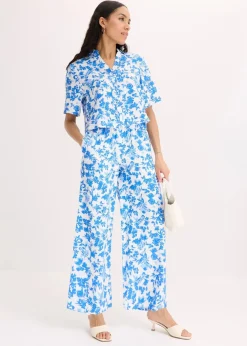 Kurzarmbluse aus softem Viskose-Mix