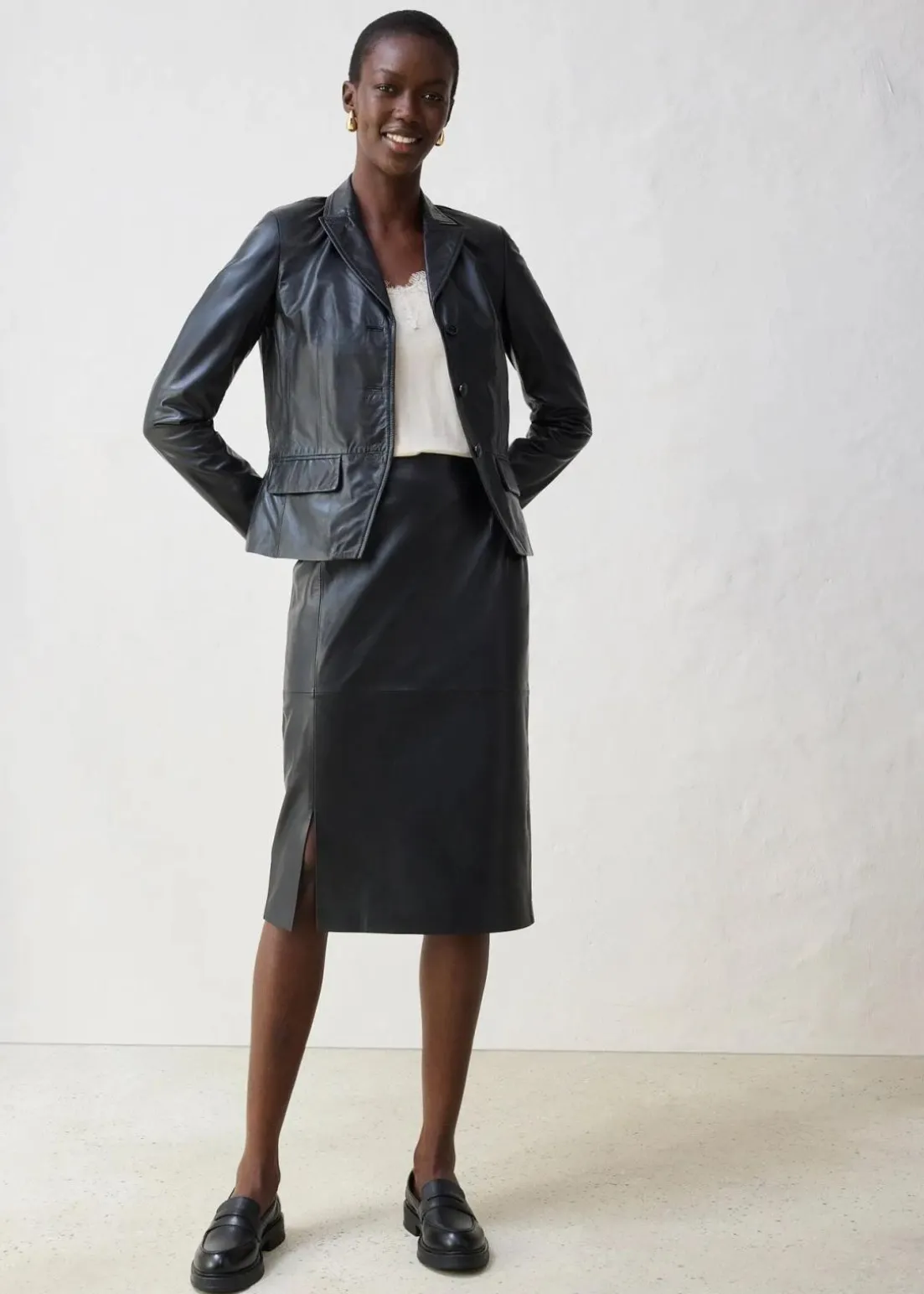 Kurzblazer aus Lammnappa