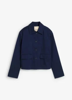 Kurze Übergangsjacke aus elastischem Bio-Baumwoll-Mix