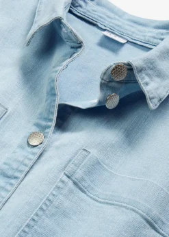 Kurze Boxy-Jeansbluse