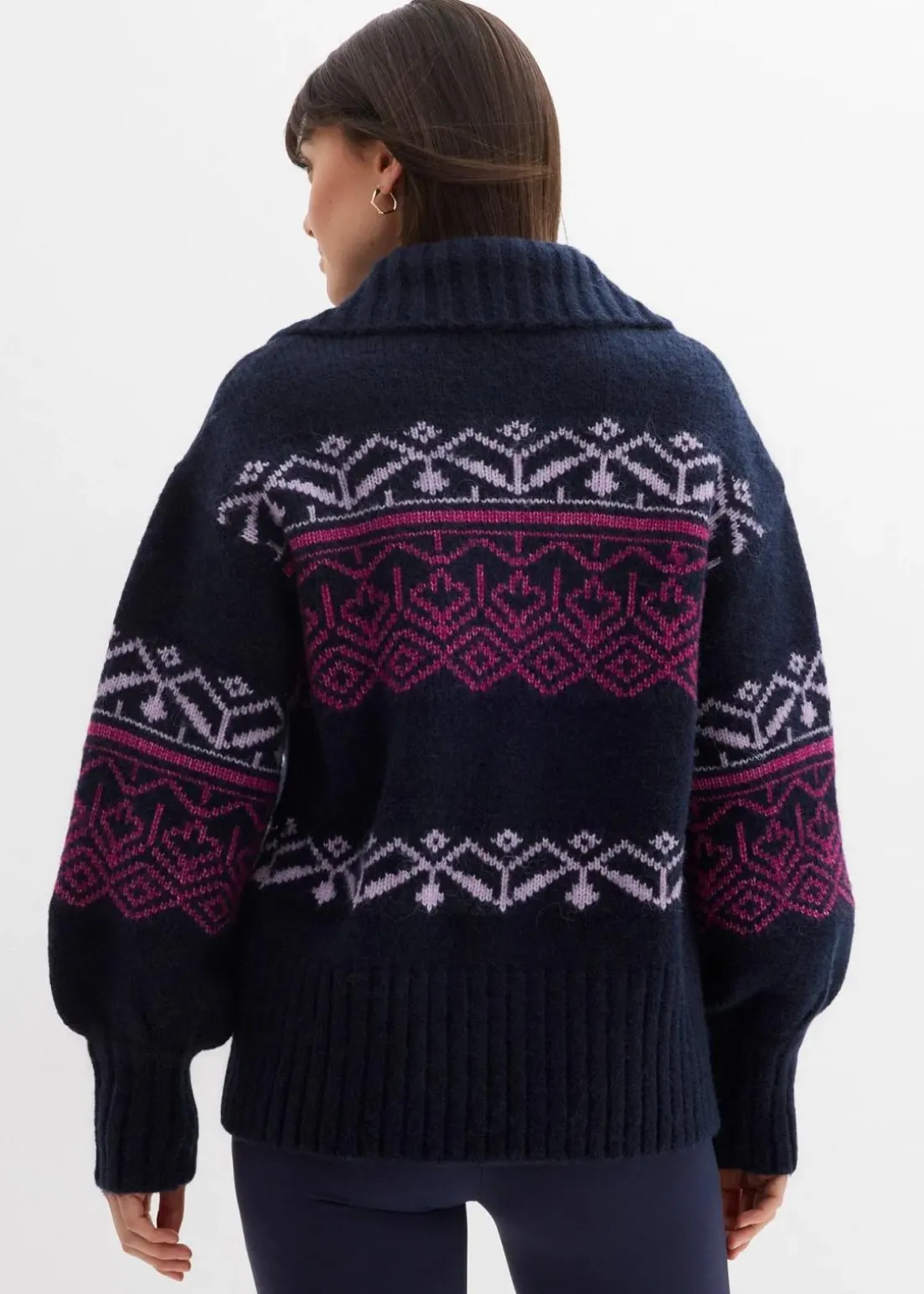 Kurze Norweger-Strickjacke